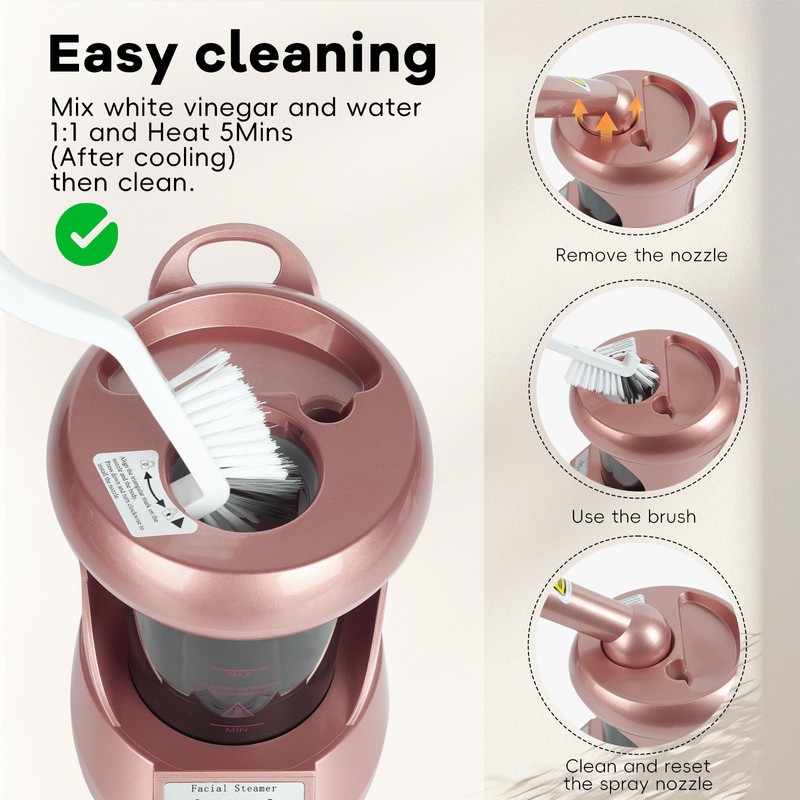 Facial Steamer, Professional Face Steamer Tabletop with Extendable Nozzle, Portable