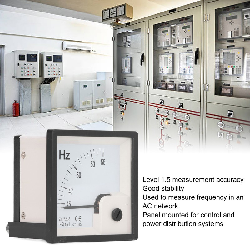 AC Frequency Meter 45 To 55Hz 1.5 Class Accuracy 72x72mm