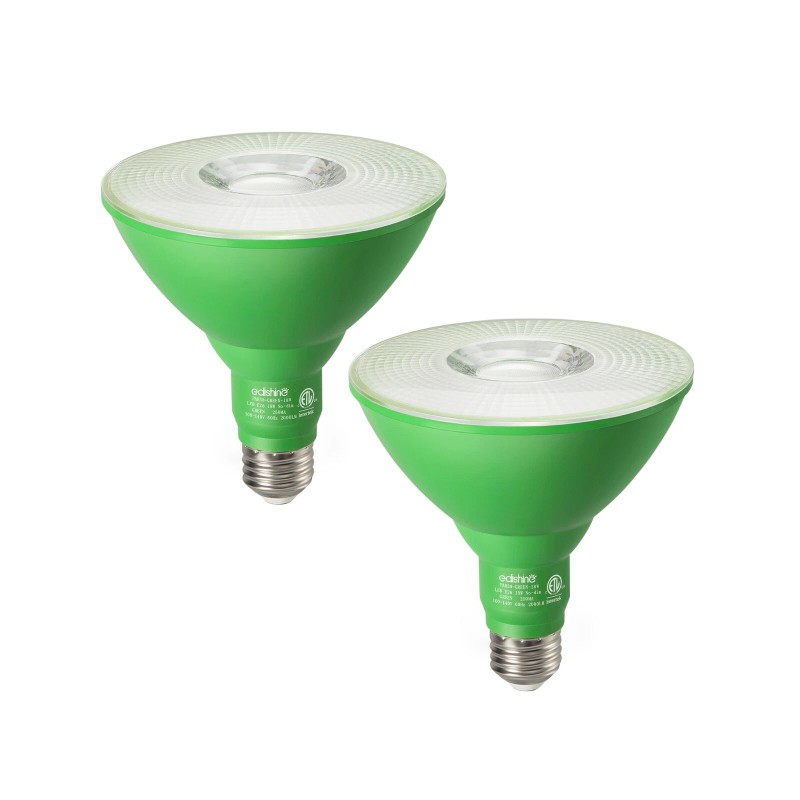 EDISHINE PAR38 Dimmable Green Flood Light Bulbs ChristmasDecor