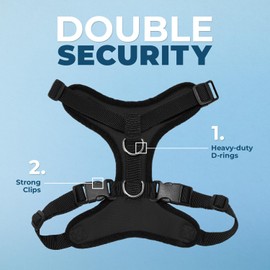 Best Pet Supplies Voyager Step-In Lock Pet Harness - All Weather Mesh Adjustable Step-in Harness for Cats and Dogs - Black, XS