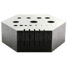 Jewellers Tools Hexagonal Staking anvil 15 holes & 5 serrations watch tool riveting