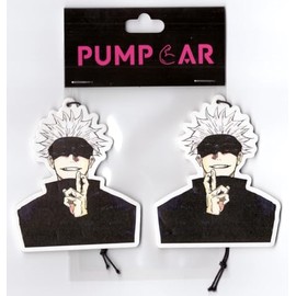 PumpCar 2 pieces Gojo double-sided hanging Japanese anime cherry-scented car air freshener Cool anime hanging for rearview mirror Car Interior Accessories Gifts, purple
