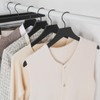 TOPIA HANGER Black Wooden Hangers, Rubber Wood Clothes Hangers with