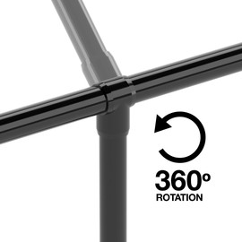 FORMUFIT F112STE-BK-4 1-1/2" Furniture Grade Slip Sling Tee in Black, 1.9" ID, PVC (Pack of 4)