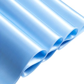 Counfeisly 6 Pack Square Tablecloth Stain Resistant Wrinkle Free Silkly Soft Table Cloth, Satin Dining Table Cloths for Dining Room, Indoor and Outdoor Use, 52 x 52 Inches, Light Blue