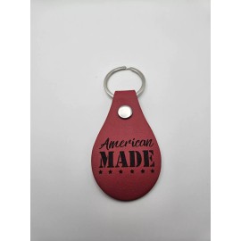 Panhandle Grooves American Made Red Leather Keychain