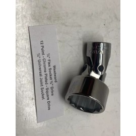Westward 7/8" 12 Point 3/8" Drive Flex Socket - 7/8" Universal Joint Socket -