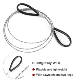 Pocket Chainsaw Wire Saw Emergency Wire 25.6 Inch Portable Hand Chainsaw Outdoor Survival Wire Steel Wire Saw Scroll for Emergency Travel Outdoor Camping Gear Wilderness Survival Chain Saw