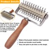 LOSYHU Dough Docker Roller Stainless Steel and Wooden Dough Roller,