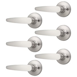 Probrico (6 Pack Door Hardware Dummy Lever Door Handles for Closets,Single Side Individual Door Lever in Satin Nickel