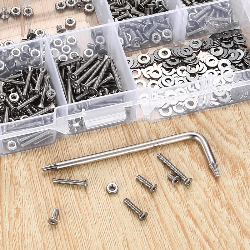 660 Pcs M2 Screws Set, Countersunk Bolts and Nuts Set,