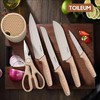 Knife Set, Toileum 11 Piece Khaki Kitchen Knife Block Set,