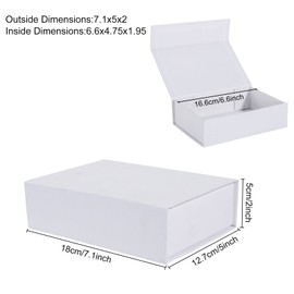 NIGNYA Magnetic Gift Box White, Magnetic Boxes 10 Pack 7x5x2 inches Magnetic Lids Cardboard Gift Boxes Bridesmaid Proposal Box for Presents, Wedding, Birthday, Party