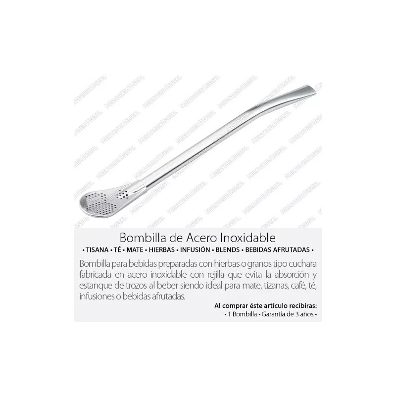 Mercader Digital Pajilla Para Mate Acero Inoxidable Filtro Hierbas Té