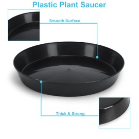 Austin Planter 18inch Saucer Black Polypropylene for Indoor and Outdoor Plant