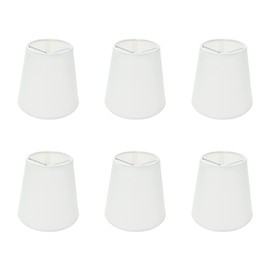 Tsnamay 6Pcs Handmade Chandelier Shades,Linen Clip On Chandelier Lamp Shades,Small Lamp Shades Set of 6 for Chandelier Lampshade,Beige White
