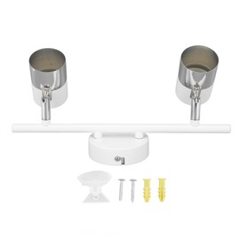 Track Light Kit 2 Heads 13.6in Length 2 Light Track Lighting Kit for GU10 Bulb White 85‑265V