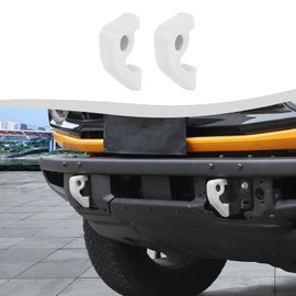 SQQP Bumper Tow Hook Covers Compatible with Ford Bronco 2021-2024+Exterior Accessories(White,Style A)