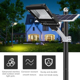 Alfalfalulu Street Light Pole, Solar Street Lamp Post for Outdoor Lights, Sub-Assembly of Street Light Poles for Porch, Patio, Park, Pathway, Street (Black - 16FT)