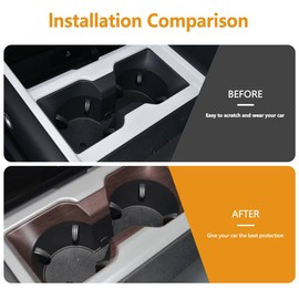 Bekantogy Center Consoles Cup Holder Panel Trim Cover Compatible with Land Rover Defender 90 110 130 2025+ ABS Water Cup Holder Trim Decorative Sticker Protection Interior Accessories (Oak Grain)