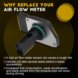 OCPTY Mass Air Flow Sensor Meter MAF Sensor Fits for Toyota for 4Runner T100 for Tacoma,2.4L 2.4L,1998 1999 2000 2003 2004,22204-0C010 2220475010 49-00475 AFH70M22 MAF0050,5pins
