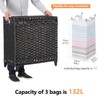 Laundry Hamper with 3 Removable Liner Bags; 132L Handwoven Rattan