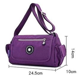 GFM® Womens Small Size Waterproof Nylon Cross Body Shoulder Bag - Travel, Holidays, Causal Day Use (EXC)(S6-Black) (NCB-6381-KL)