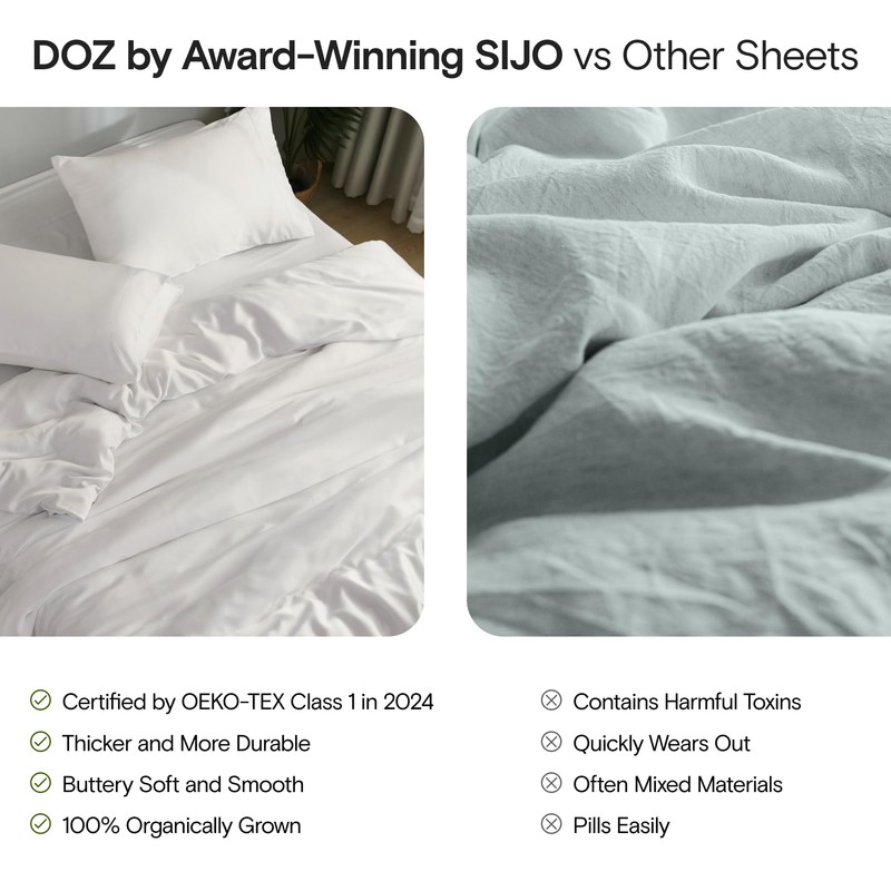 DOZ by SIJO Sheet Set, 100% Viscose derived from Bamboo,
