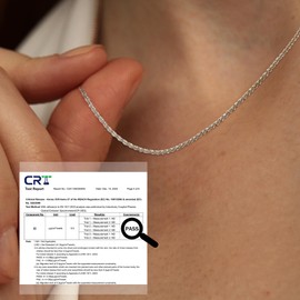 LOLIAS 925 Sterling Silver Diamond Necklace for Women Dainty Silver Chains Women 1.9 MM Snow/Rock Long Silver Chain Choker Necklace for Women Men Shine Jewelry Gifts 40/45/50/55CM