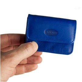 Branco 108 Very Small Wallet Mini Coin Purse Size XS Genuine Leather for Men and Women Azure Blue