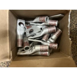 BURNDY LOT OF 24 NEW BURNDY YA2CL4BOX One Hole Lug Compression Connector, 2 AWG