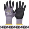 LOCCEF Work Gloves MicroFoam Nitrile Coated-6 Pairs,Endurance Seamless Knit Nylon,Dots