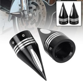 Unbranded Spike Front Axle Cap Nut Covers For Harley Tri Electra Road Glide Custom FLTRX