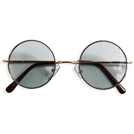[Quintet] Date Glasses, Sunglasses, Round Glasses, Round Color Lens, Loid, Round Lens, Men's, Women's, with Original Case, gold/light grey