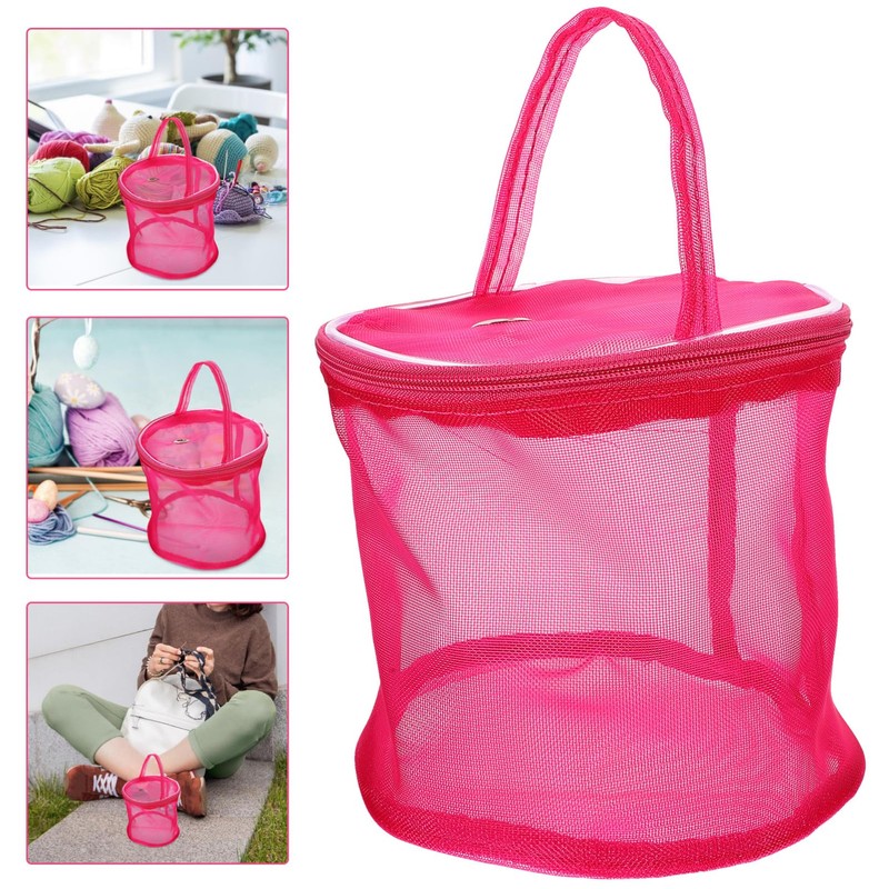 DOITOOL Knitting Bag Mesh Nylon Handle Crochet Hook Storage Organizer