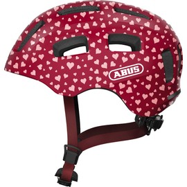 ABUS Youn-I 2.0 bike helmet - with light for children, teenagers and young adults - for girls and boys - red, size S