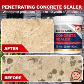 Concrete Sealer, Penetrating Concrete Sealer Outdoor, 1 Pound Concrete Sealant Waterproofer for All Concrete Surfaces, Driveways, Patios, Paver, Floor, Sidewalks - Clear Natural Finish