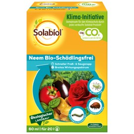 Solabiol Neem Bio-Schädlingsfrei, biologische Schädlingsbekämpfung an Zierpflanzen, Kräutern, Kartoffeln und Gemüse, 60 ml