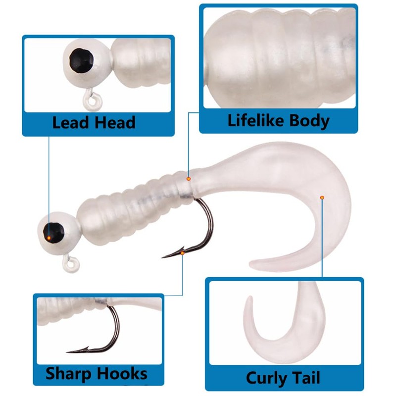 17Pcs Fishing Lures Jig Head Hooks Football Jig Head Hooks