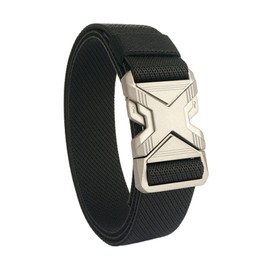 NVKIC Elastic Belts for Men 1.34" Wide Quick Release Stretch Riggers Duty Work Belt Black 45"