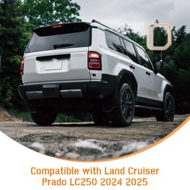 AMSPRAC Exterior Mirror Cover Frames compatible with Toyota Land Cruiser Prado 250 J250 LC250 2024 2025,Door Side Rearview Mirror CapTrim,Chromed Rearview Rain Eyebrow Frame,2PCS