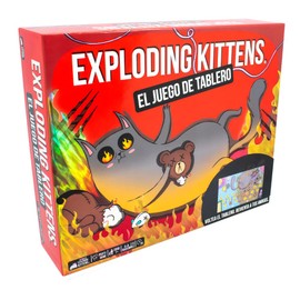 Exploding Kittens Juego de Mesa de Carrera, Juego de Tablero para 6 Jugadores                                                                         