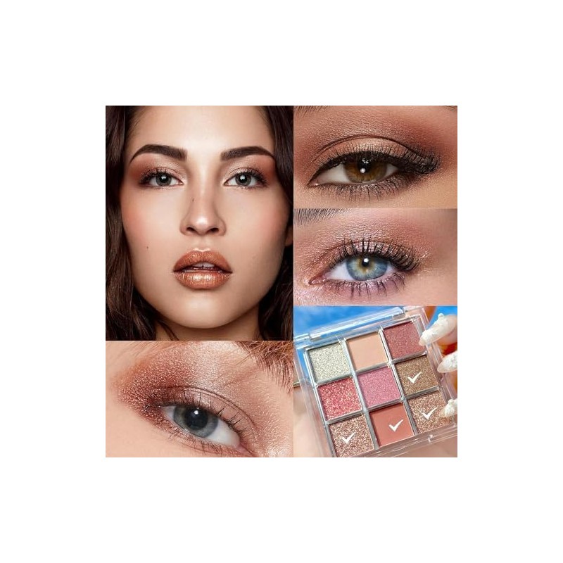 Paleta de Sombra de Ojos 9 Colores - NacaradaBrilloMate, 1