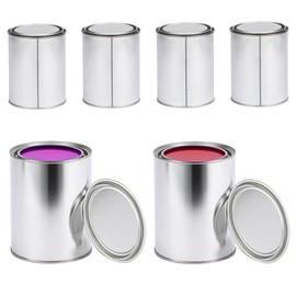 6PCS Metal Paint Cans with Lids Empty Paint Cans Unlined Paint Bucket 1 Quart Paint Pails for Craft DIY Projects Multipurpose Storage Paint Pails Container for Art Paints Solvents Adhesives