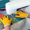 Dritz Machine Grip, Yellow, Large, 1 Pair Quilting Gloves, 2