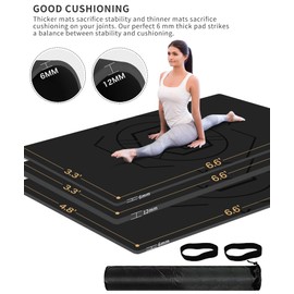 nuveti Large Exercise Mat (6'x 3'), Extra Wide Workout Mat for Men and Women, Yoga Mat Thick 1/2 Exercise Mats Non-Slip, Non-Toxic, Large Fitness Mat Perfect for Barefoot Exercise (Yoga, Pilates,