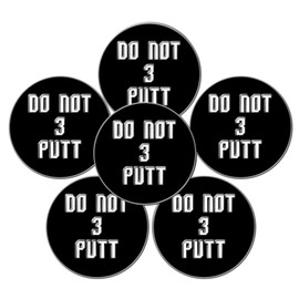 FINGER TEN Golf Ball Marker for Ladies Men Value 6 Pack, Golf Accessories Ballmarker Magnetic fit Golf Divot Tools Hat (3 Putt Black)