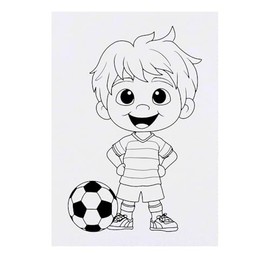 'Football Player Boy' Temporary Tattoo - Water Resistant, Skin-Safe, Non-Toxic Transfer (TO00080751)