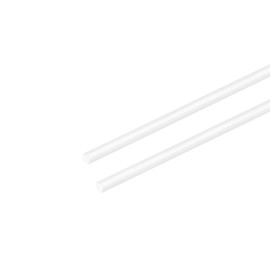 sourcing map 2pcs ABS Plastic Square Bars Rod 3mm×3mm×10inch for Architectural Model Making DIY White