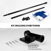 UD_G128 Flag Pole 6FT Black Tangle Free & Finland Finnish